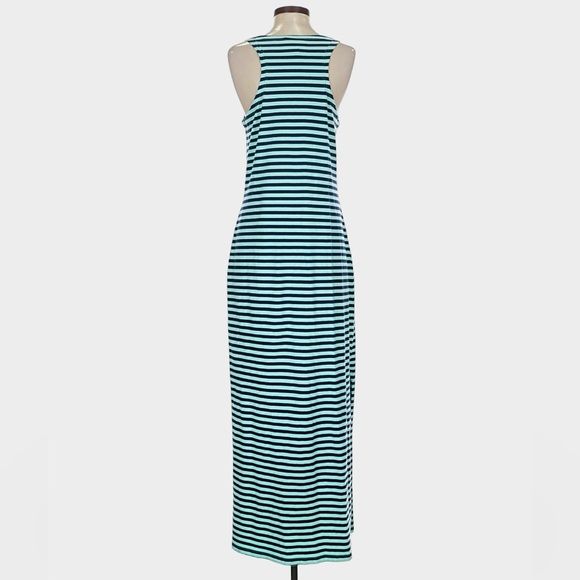 Tuckernuck Sail to Sable Striped Tank Maxi Dress Green Navy Blue Small Nautical - Picture 7 of 11